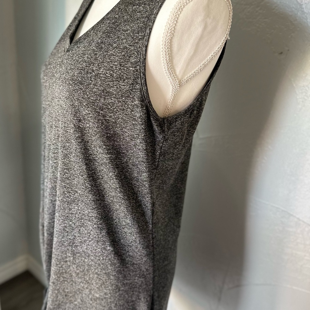Gray Ruched Mini Dress Tank Top Style - Picture 4 of 7